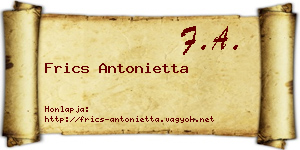 Frics Antonietta névjegykártya